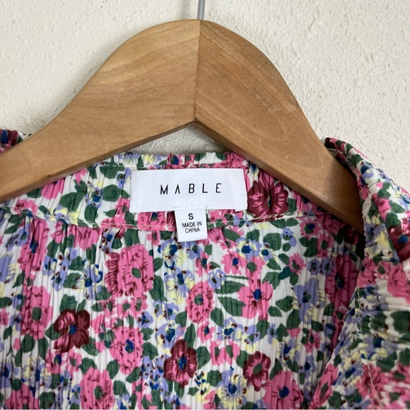 VICI Mable Rosaline Floral Plisse Button Down Shirt Set Womens Size Small - Picture 7 of 12